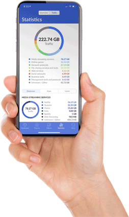 A phone showing the network app with a speed reading